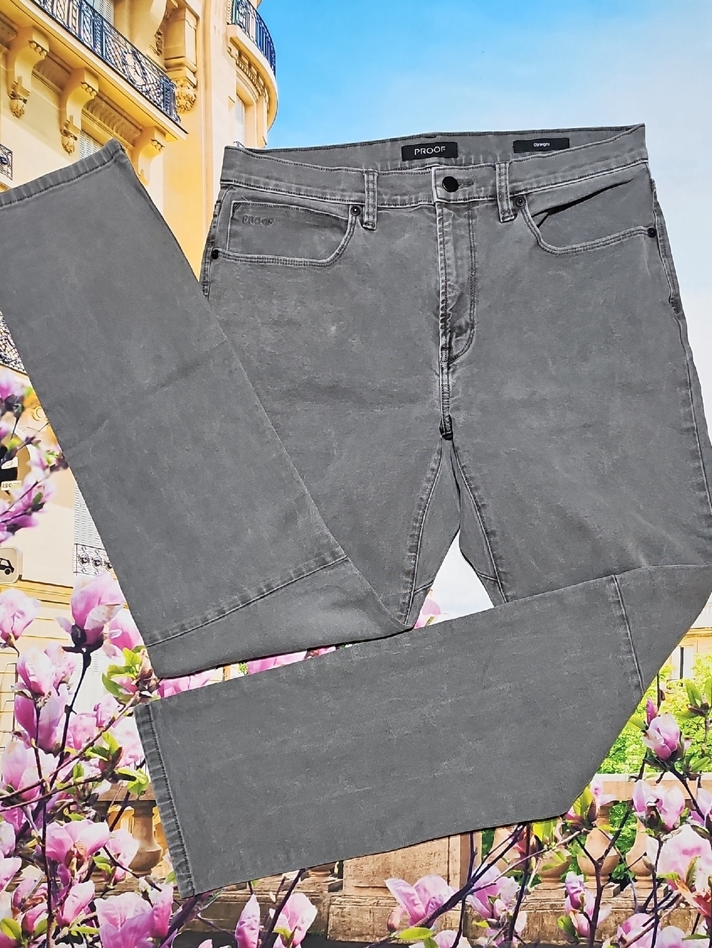 PROOF Grey Slim Straight Jeans 33x32